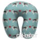 Travel Pillow Alaskan Malamute Hearts Love Dog Breed Pet Turquoise Memory Foam U Neck Pillow for Lightweight Support in Airplane Car Train Bus - B07VC85JCG